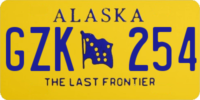 AK license plate GZK254