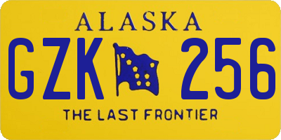 AK license plate GZK256