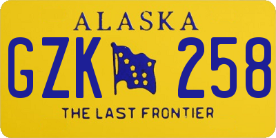 AK license plate GZK258
