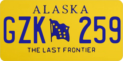 AK license plate GZK259