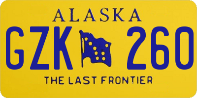 AK license plate GZK260
