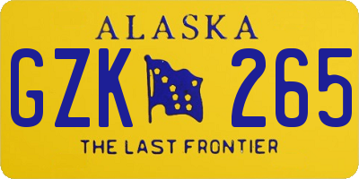 AK license plate GZK265