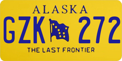 AK license plate GZK272