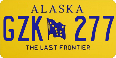 AK license plate GZK277