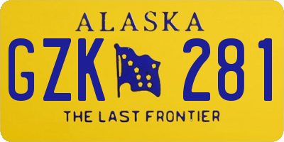 AK license plate GZK281