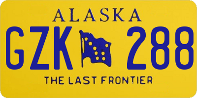 AK license plate GZK288
