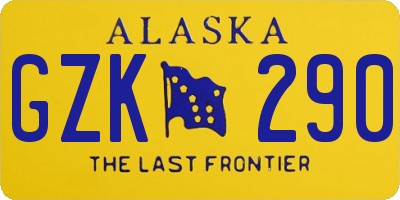 AK license plate GZK290