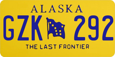 AK license plate GZK292