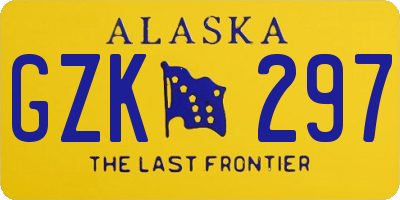 AK license plate GZK297