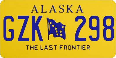 AK license plate GZK298