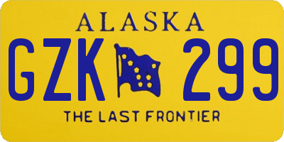 AK license plate GZK299