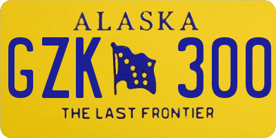 AK license plate GZK300
