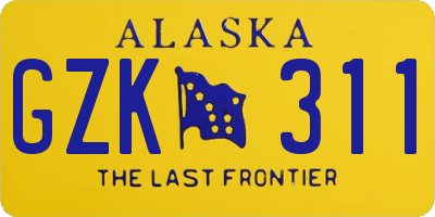 AK license plate GZK311