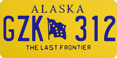 AK license plate GZK312
