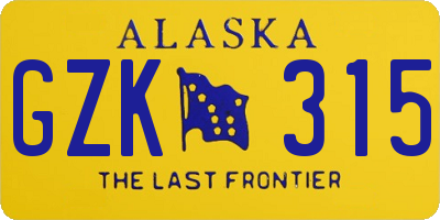 AK license plate GZK315