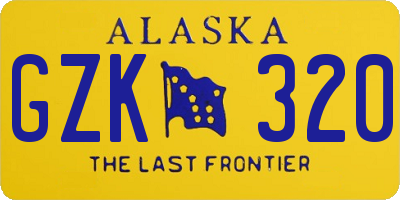 AK license plate GZK320
