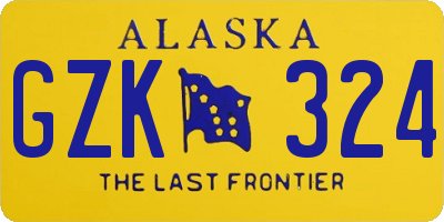 AK license plate GZK324