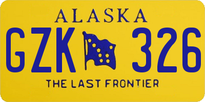 AK license plate GZK326