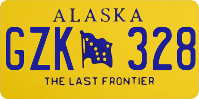 AK license plate GZK328