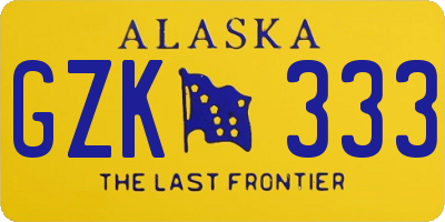 AK license plate GZK333