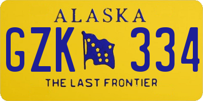 AK license plate GZK334