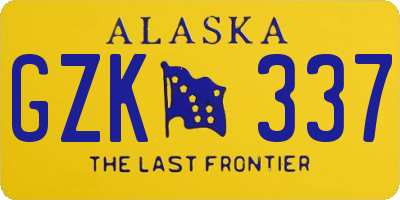 AK license plate GZK337