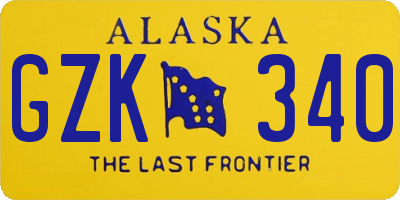 AK license plate GZK340