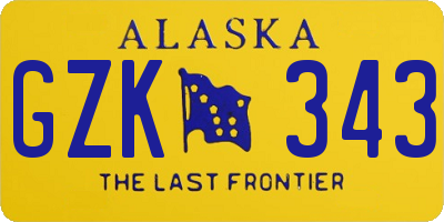 AK license plate GZK343