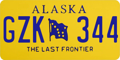 AK license plate GZK344