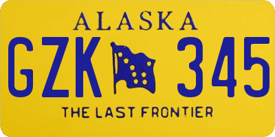 AK license plate GZK345