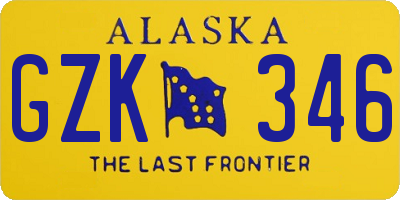 AK license plate GZK346