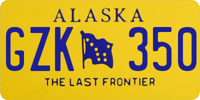 AK license plate GZK350