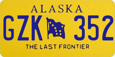 AK license plate GZK352