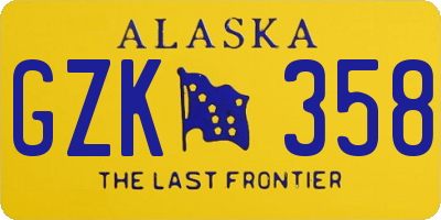 AK license plate GZK358