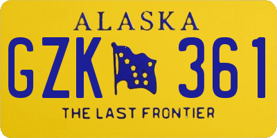 AK license plate GZK361
