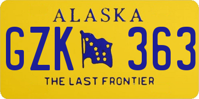 AK license plate GZK363