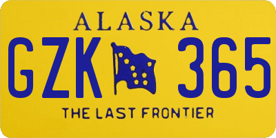 AK license plate GZK365