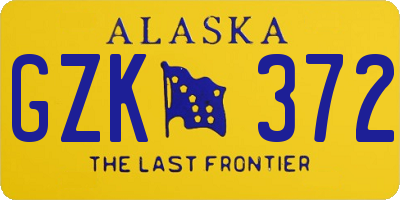 AK license plate GZK372