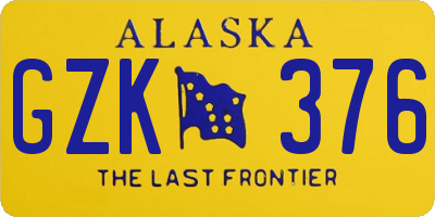 AK license plate GZK376