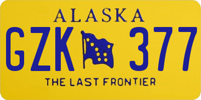 AK license plate GZK377