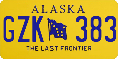 AK license plate GZK383