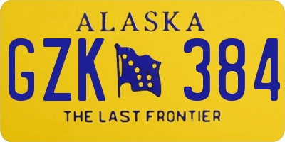 AK license plate GZK384