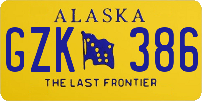 AK license plate GZK386