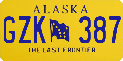 AK license plate GZK387