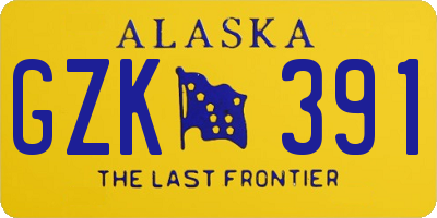 AK license plate GZK391