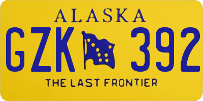 AK license plate GZK392