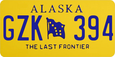 AK license plate GZK394