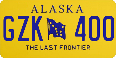 AK license plate GZK400