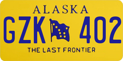 AK license plate GZK402