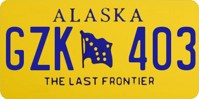 AK license plate GZK403